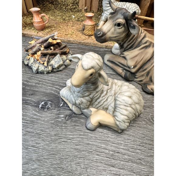 GRANDEUR NOEL 14 pc Porcelain NATIVITY ACCESSORIES SET & WOOD CRECHE Christmas - Picture 6 of 16